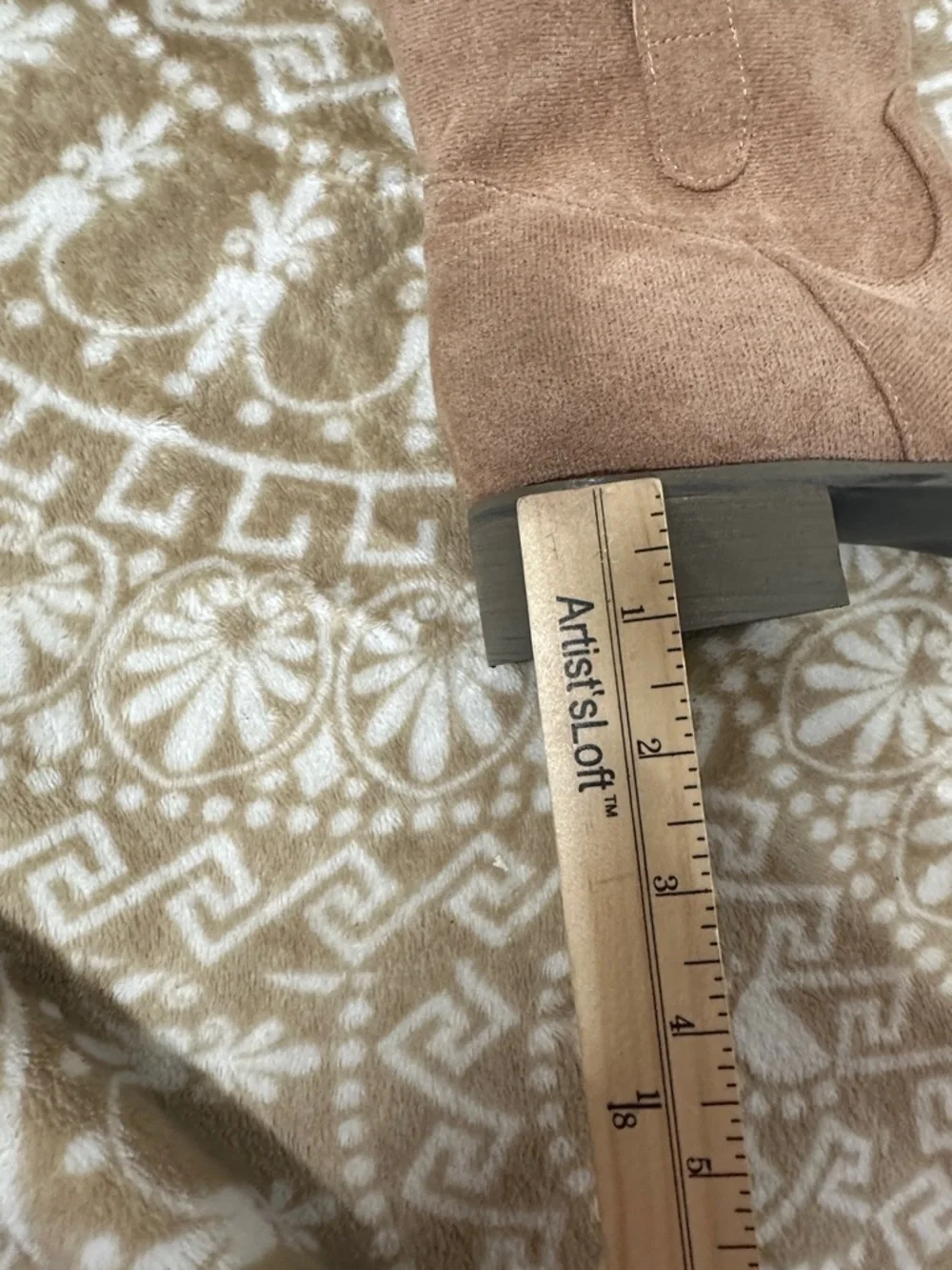 Suede like Ankle Western Boots in Tan - Women's Stylish Comfort